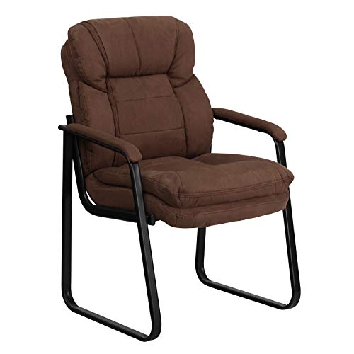 Flash Furniture Beistellstuhl, Textil, Braune Mikrofaser, 26" D x 24" W x 36" H von Flash Furniture