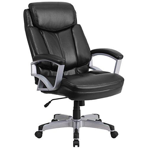 Flash Furniture Big & Tall Bürostuhl, Leder, Schwarzes Ledersoft, 35" Dx28.5 Wx49.5-45" H von Flash Furniture