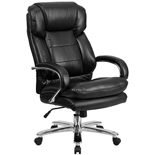 Flash Furniture Big & Tall Office Chair | Black Leather Swivel Executive Desk Chair with Wheels von Flash Furniture