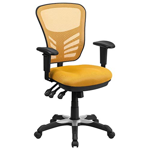 Flash Furniture Bürostuhl, Schaumstoff Mesh Nylon Stahl, Gelb-Orange, 68.58 x 64.77 x 112.4 cm von Flash Furniture
