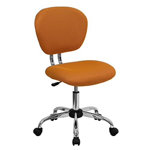 Flash Furniture Beverly Bürostuhl mit mittlerer Rückenlehne, Netzstoff, gepolstert, Drehstuhl mit Chromsockel, Orange von Flash Furniture
