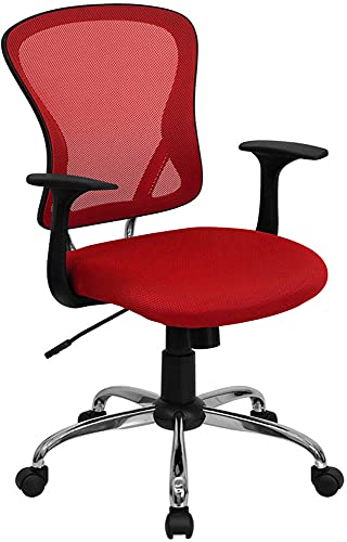 Flash Furniture Bürostuhl, mittelhoch, Tisch, Metall, Rot/Ausflug, einfarbig (Getaway Solids), 25.25" W x 27" D x 42.25" H von Flash Furniture