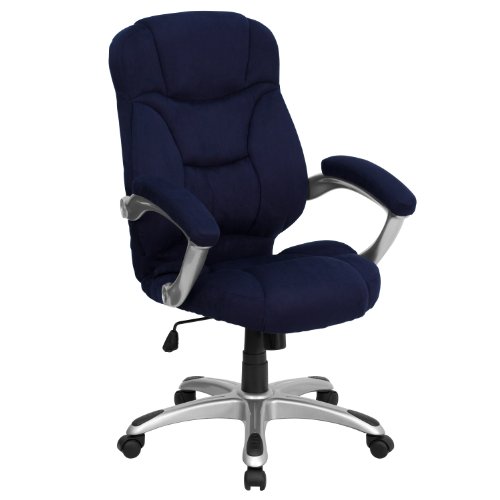 Flash Furniture Jessie Bürostuhl mit hoher Rückenlehne, Mikrofaser, modern, ergonomisch, mit Armlehnen, Marineblau von Flash Furniture