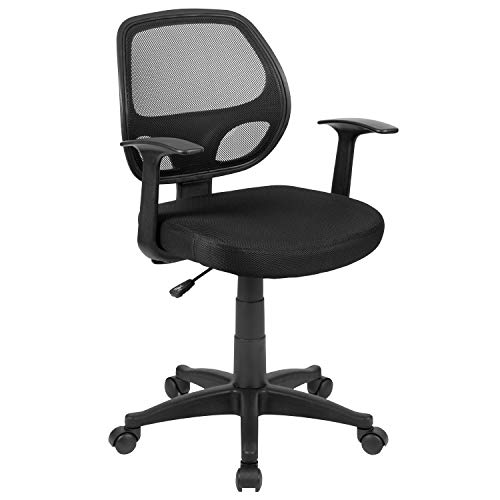 Flash Furniture Arbeitsstuhl, mittelhohe Rückenlehne, Stoff, schwarz, Produktmaße: 61 x 53 x 99 cm von Flash Furniture