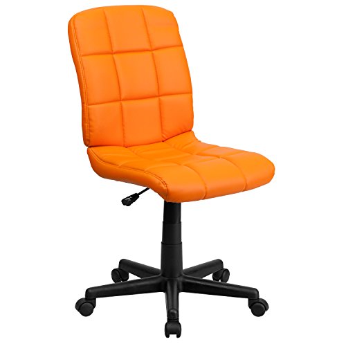 Flash Furniture Bürostuhl mit mittlerer Rückenlehne, gesteppt, Vinyl, Metall, Orange, 1 Stück von Flash Furniture