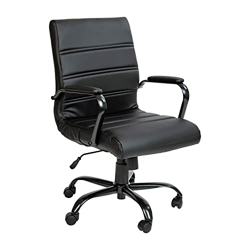 Flash Furniture Chefsessel aus Leder, Black, Mid Back von Flash Furniture