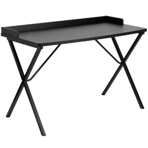 Flash Furniture Computer-Schreibtisch, Stahl, schwarze Laminat-Tischplatte/schwarzes Gestell, 60 x 120 x 80 cm von Flash Furniture