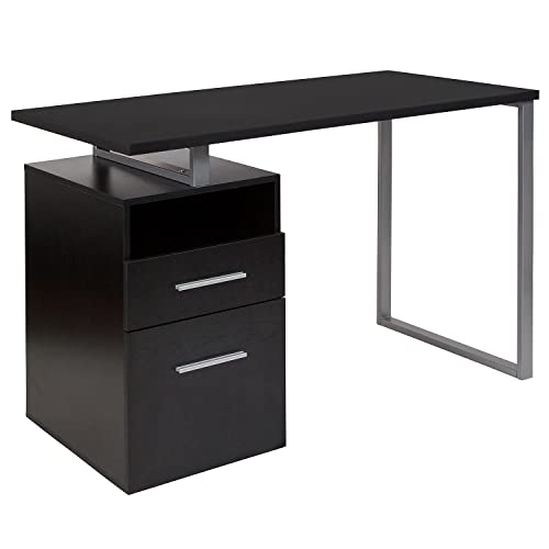 Flash Furniture Dark Ash Desk with Drawers Schreibtische, Metall, Dunkle Esche, 47" W x 23.5" D x 30.5" H von Flash Furniture