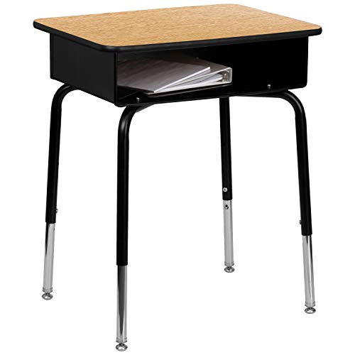 Flash Furniture FD-Desk-GG Schreibtisch mit offenem Buchkasten aus Metall vorne von Flash Furniture