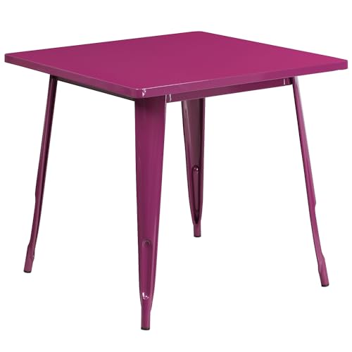 Flash Furniture Felix Gartentisch für drinnen und draußen, quadratisch, 80 cm, Violett von Flash Furniture