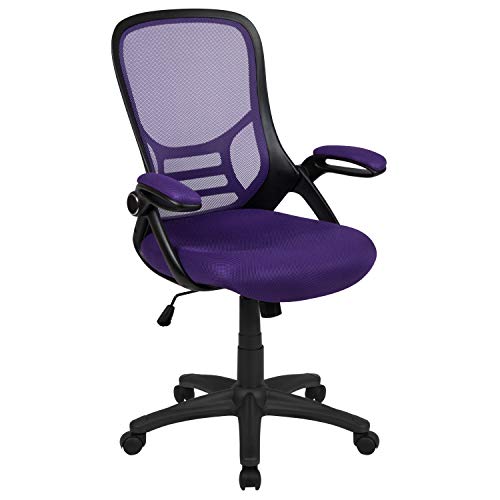 Flash Furniture Chefsessel aus Netzstoff, Netz Metall Kunststoff Holzwerkstoff Schaumstoff Netzgewebe Technisches Holz, Violett, 26.5D x 26.5W x 40.25H in von Flash Furniture