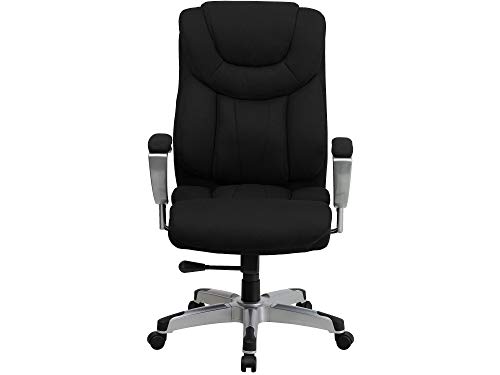 Flash Furniture Hercules Serie 181,44 kg Kapazität, groß & hoch, Chef-Drehstuhl aus schwarzem Stoff mit Höhe und Breite verstellbare Armlehnen von Flash Furniture