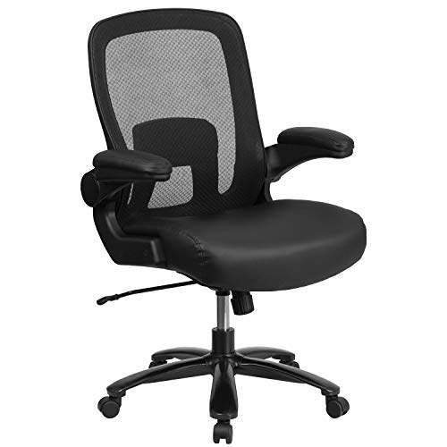 Flash Furniture Hercules Serie Big & Tall Bürostuhl, ergonomisch, mit Verstellbarer Lendenwirbelsäule, 227 kg, Schwarz von Flash Furniture