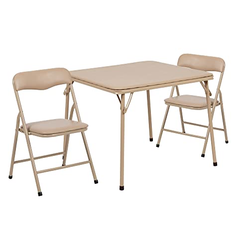 Flash Furniture Kindertisch mit 2 Stühlen – Praktisches Küchentisch-Set für Kleinkinder – Leicht zu reinigendes Kinder Tischset für Küchen-, Schlaf- und Kinderzimmer – Braun von Flash Furniture