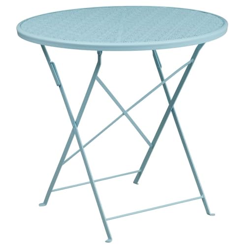 Flash Furniture Klappbarer Terrassentisch in handelsüblicher Qualität, 76,2 cm, Himmelblau von Flash Furniture