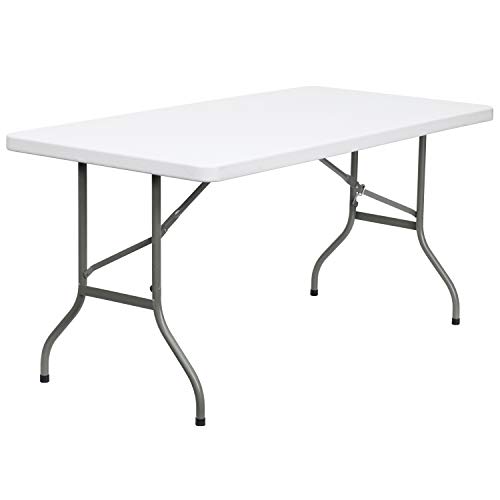 Flash Furniture Klapptisch, 1,5 m, Metall, Kunststoff: Polyethylen, Granitweiß von Flash Furniture