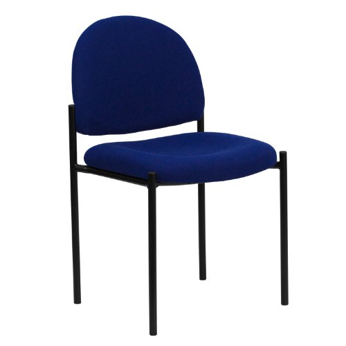 Flash Furniture Comfort Stackable Side Reception Chair, Steel, Navy Fabric, 66.04 x 49.53 x 19.05 cm von Flash Furniture