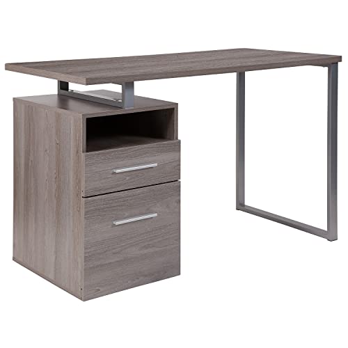 Flash Furniture Light Desk with Drawers Schreibtische, Metall, leichte Asche, 47" W x 23.5" D x 30.5" H von Flash Furniture