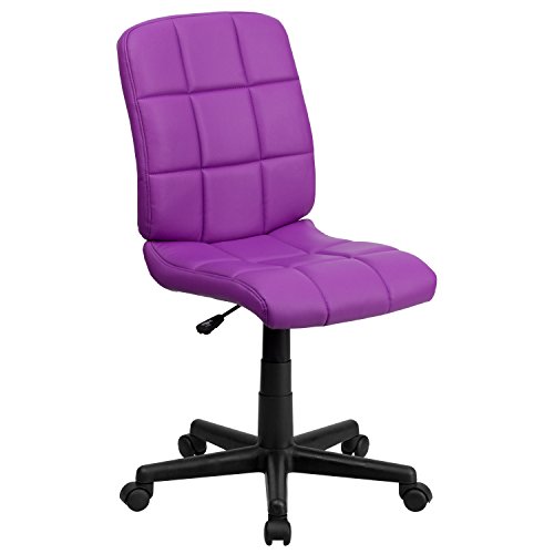 Flash Furniture Mid-Back Quilted Vinyl Swivel Task Chair, Metal, Purple, 58.42 x 55.88 x 22.86 cm von Flash Furniture
