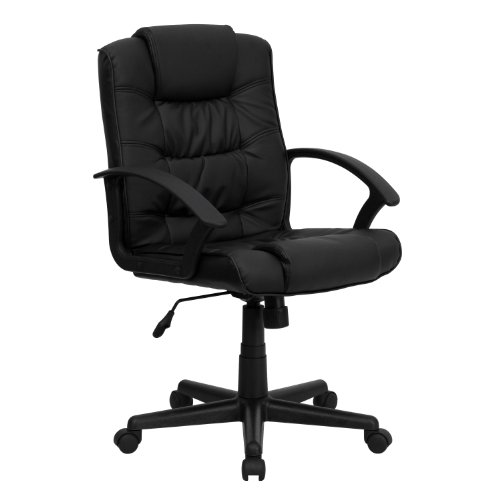 Flash Furniture Mittlerer Rücken schwarz Leder Swivel Aufgabe Stuhl von Flash Furniture