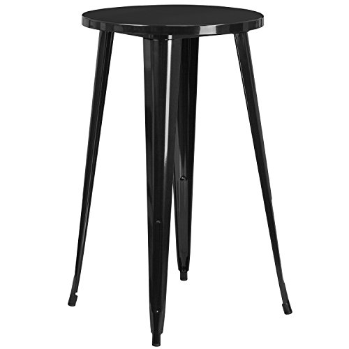 Flash Furniture Round Indoor-Outdoor Bar Height Table, Metal, Black, 101.6 x 66.04 x 12.7 cm von Flash Furniture