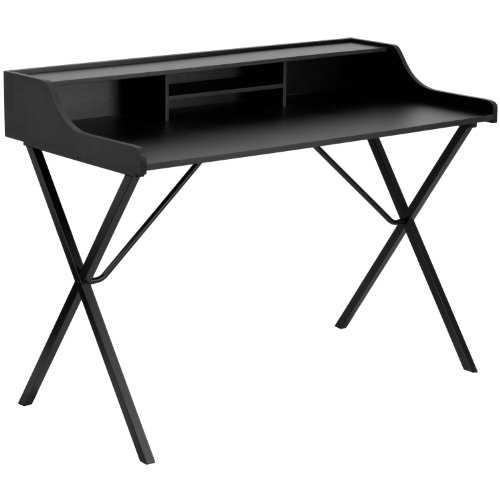 Flash Furniture Computer Desk Shelf, Steel, Black Laminate Top/Black Frame, 121.92 x 67.31 x 10.16 cm von Flash Furniture