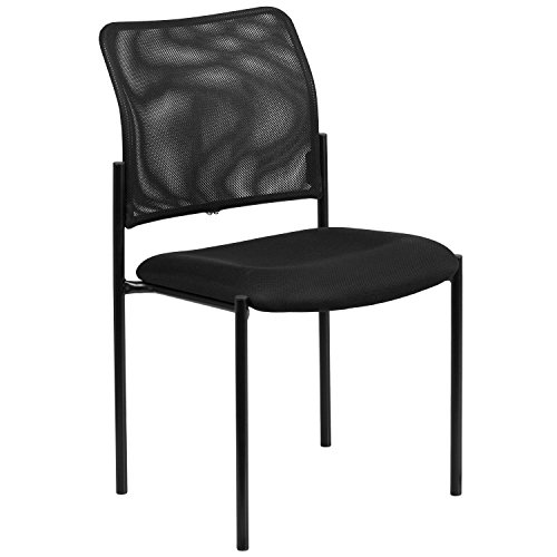 Flash Furniture Schwarzer Netz-Seitenstuhl, Metall, 19.75" W x 24" D x 34.75" H von Flash Furniture