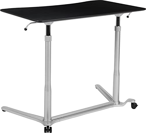 Flash Furniture Sit-Down, ergonomisch, Computertisch, Stehpult, Metall, Schwarz, 37.375" W x 20.5" D x 29" - 40.75" H von Flash Furniture