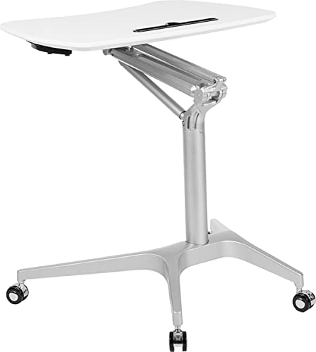 Flash Furniture Sitz-und Stehschreibtische, Metall, Weiß, 28.25" W x 18.5" D x 29" - 41" H von Flash Furniture