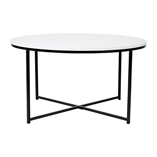 Flash Furniture Sofatisch fürs Wohnzimmer, Holzwerkstoff, weiß/mattschwarz Flash Furniture Sofatisch fürs Wohnzimmer, Holzwerkstoff, weiß/mattschwarz von Flash Furniture