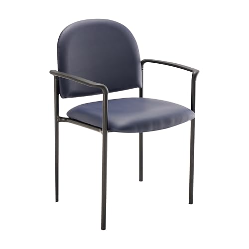 Flash Furniture Tiffany Side Reception Chair with Armrests, Stackable Vinyl Waiting Room Chair for Commercial or Residential Use, Navy von Flash Furniture