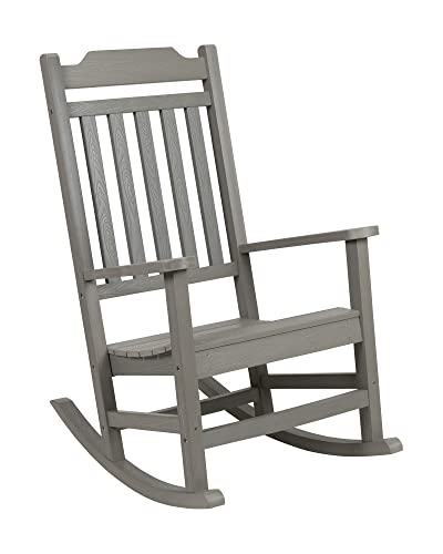 Flash Furniture Winston Allwetter-Schaukelstuhl aus Polyresin, grau, 1 Stück von Flash Furniture