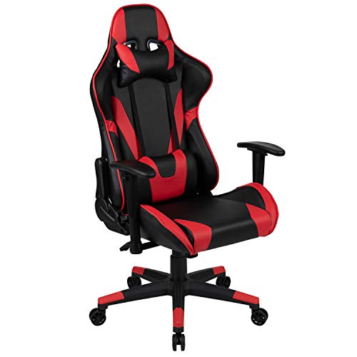 Flash Furniture X20 Gaming-Stuhl, ergonomischer Bürostuhl für PC- und Gaming-Setups, verstellbarer Gamer-Stuhl mit vollständig verstellbarer Rückenunterstützung, 117 x 74 x 130 cm von Flash Furniture