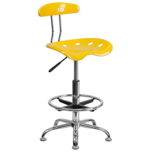 Flash Furniture Zeichenhocker, Edelstahl, orange/gelb, 50.8 x 43.82 x 104.14 cm von Flash Furniture