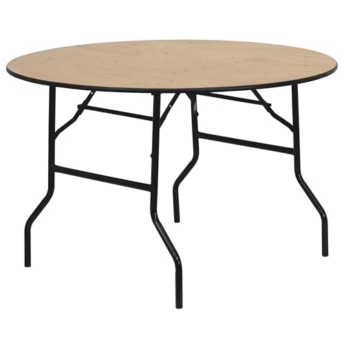 Flash Möbel 121,9 cm rund Holz faltbar Festtafel mit Klar Beschichtet Finish Top - von Flash Furniture