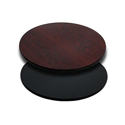 Flash Furniture Runde Tischplatte mit wendbarer Laminatplatte, 61 cm, Laminat MDF, Mahagoni, 24 in Round von Flash Furniture