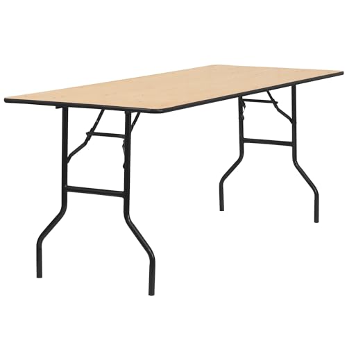 Flash Möbel 76,2 x 182,9 cm rechteckig Holz faltbar Festtafel mit Klar Beschichtet Finish Top -, 72 von Flash Furniture