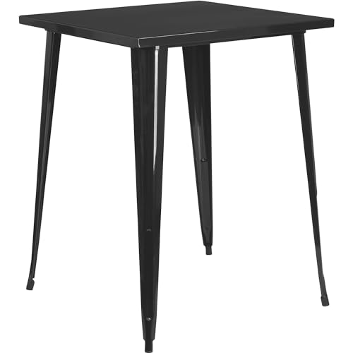 Flash Furniture 31,5 m² Bartisch aus Metall für den Außenbereich, Schwarz, 31.5" Square von Flash Furniture