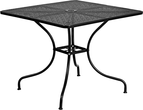 Flash Furniture 35.5SQ Steel Patio Table, Metal, Black, 35.5" Square von Flash Furniture