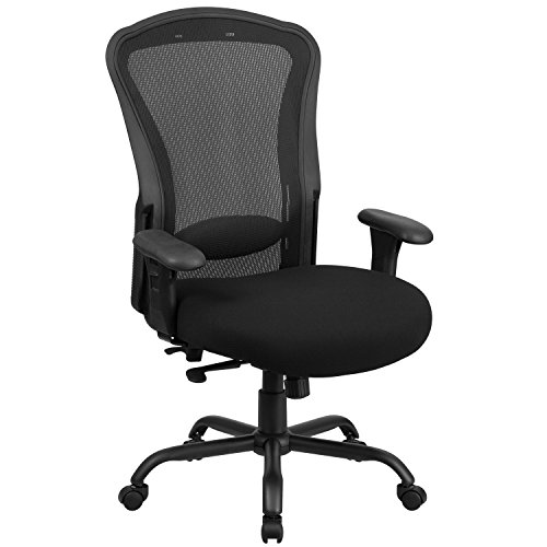 Flash Möbel Hercules Serie Intensive Beanspruchung groß und hoch spezifische Mesh Multifunktions Drehstuhl mit Synchro-tilt, Metall, schwarz, Maße x 67.31 X 31,75 cm von Flash Furniture