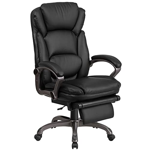 Flash Möbel Hohe Rückseite Leder Executive liegend Drehstuhl mit Armlehnen, Metall, schwarz, Wandaufkleber X Wandaufkleber X 66,04 cm von Flash Furniture