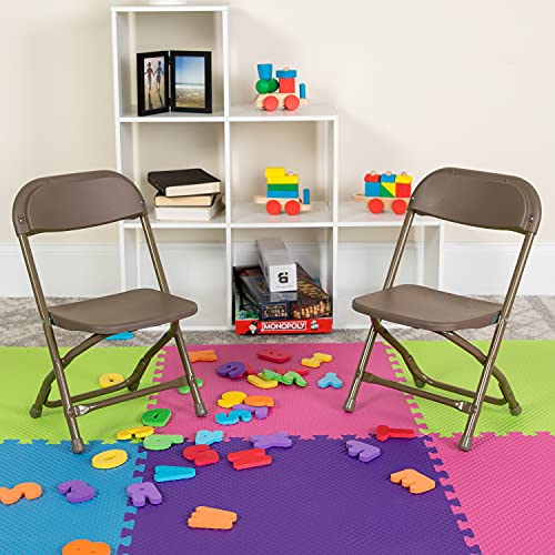 Flash Furniture Kinder-Klappstuhl, Kunststoff, Braun, 10 Stück von Flash Furniture