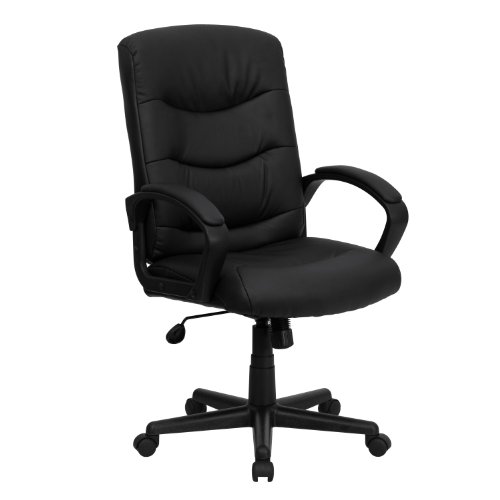 Flash Möbel go-977–1-bk-lea-gg mid-Back schwarz Leder Bürostuhl von Flash Furniture