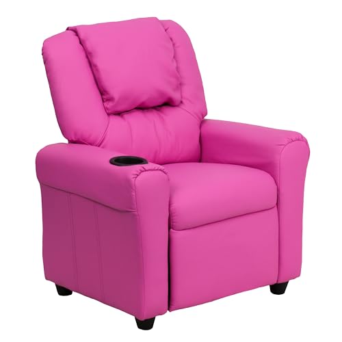 Flash Furniture Cup Holder and Headrest Moderne Kinderliege, hot pink von Flash Furniture