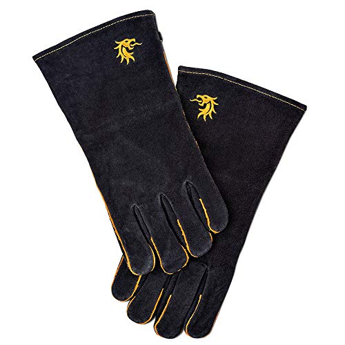 FLASH Hitzeschutzhandschuhe Leder, schwarz, 35 x 17,5 x 2,5 cm von Flash