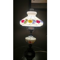 Vintage Handgemalte Kunst Glas Lampe von FlashBacksInMyGarage