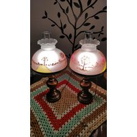 Vintage Rück Handgemalte Lampen von FlashBacksInMyGarage