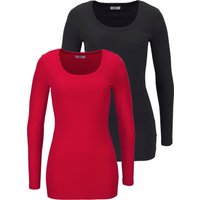 Flashlights Langarmshirt, (Packung, 2 tlg.), sehr figurbetonter Schnitt, Rundhalsausschnitt, aus 100% Baumwolle von Flashlights
