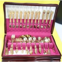Royal Sealy Vergoldet 16 Einstellungen 104-Teiliges Besteckset, Edelstahl, Japan von Flatware