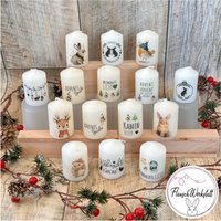 Mini Kerzen/Weihnachten Kaninchen Hase Igel Rentier Advent Geschenk Mitbringsel Adventskranz Teelicht Kerze von FlauschWerkstatt